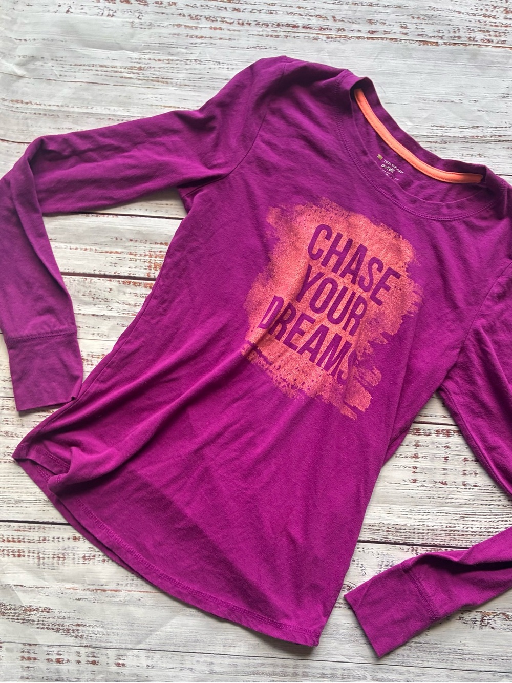TEK Gear Chase Your Dreams Purple Graphic Long-Sleeve Tee